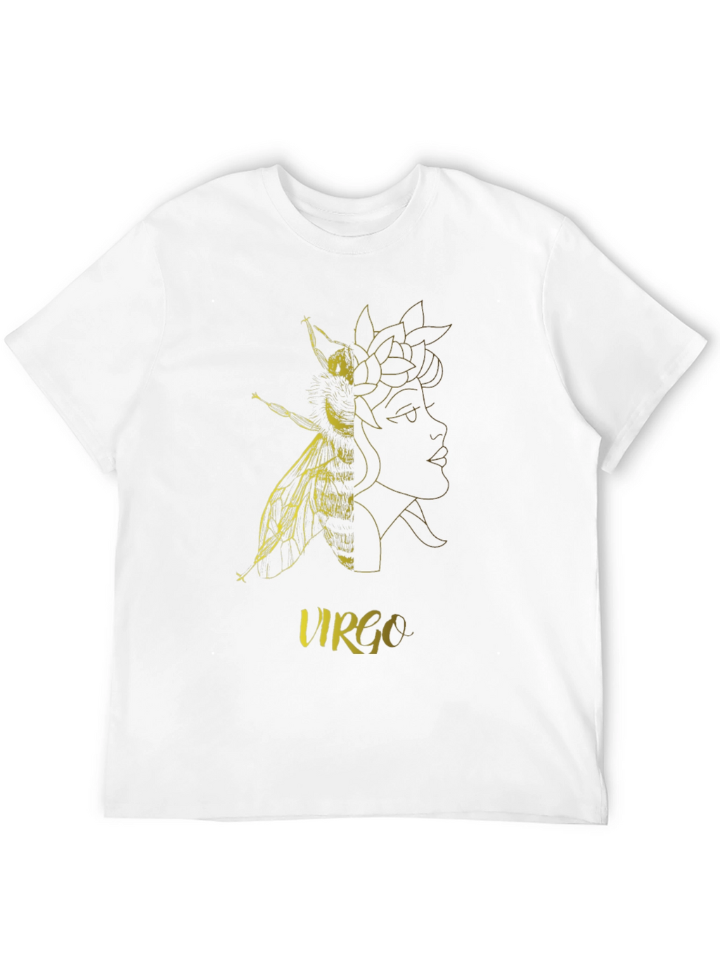 Virgo Zodiac Bee Graphic Black T-Shirt