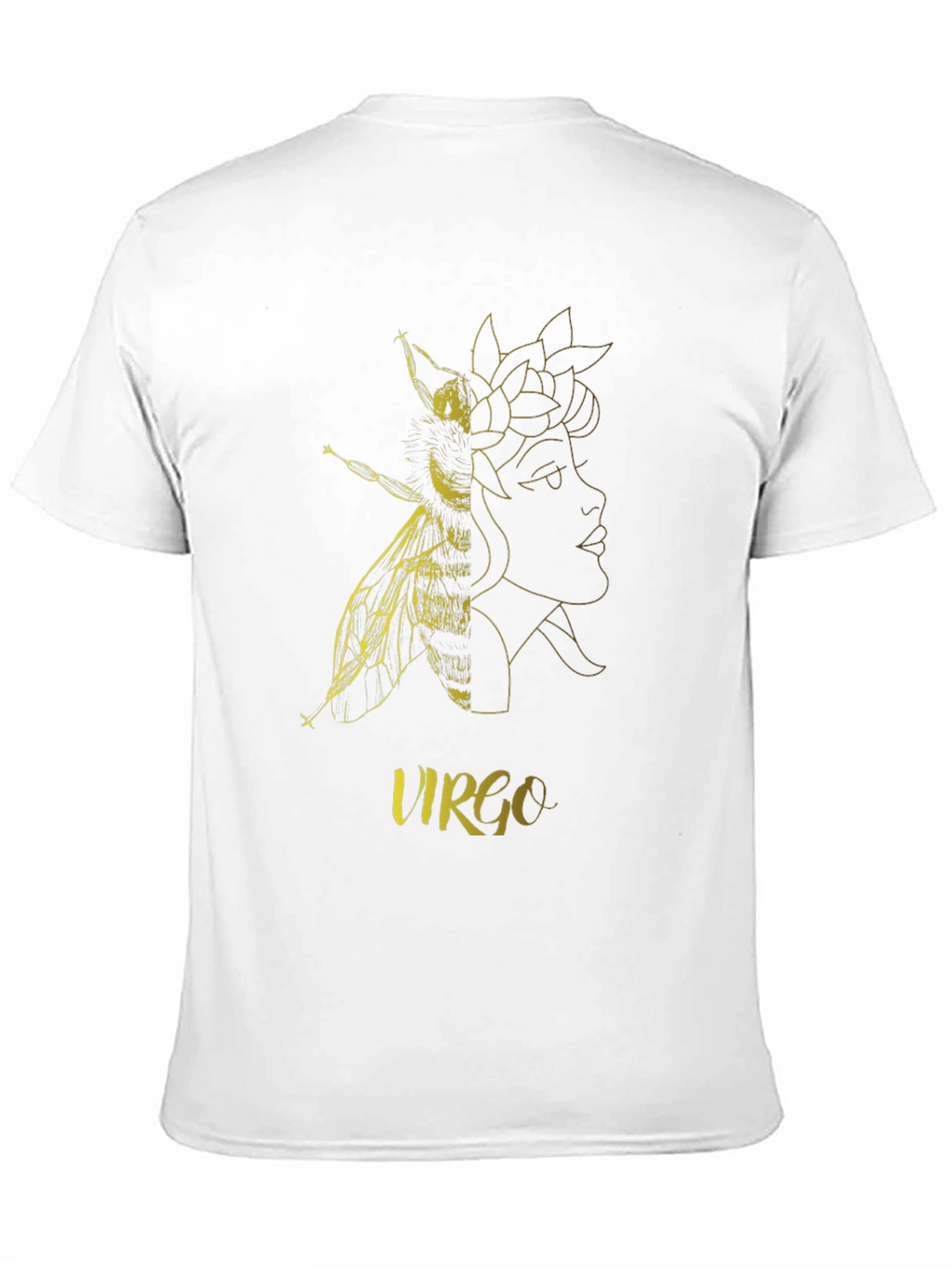 Virgo Zodiac Bee Graphic Black T-Shirt