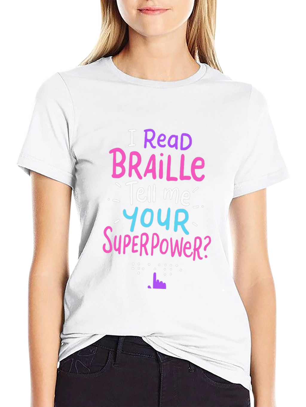 I Read Braille Graphic T-Shirt - Superpower Tee