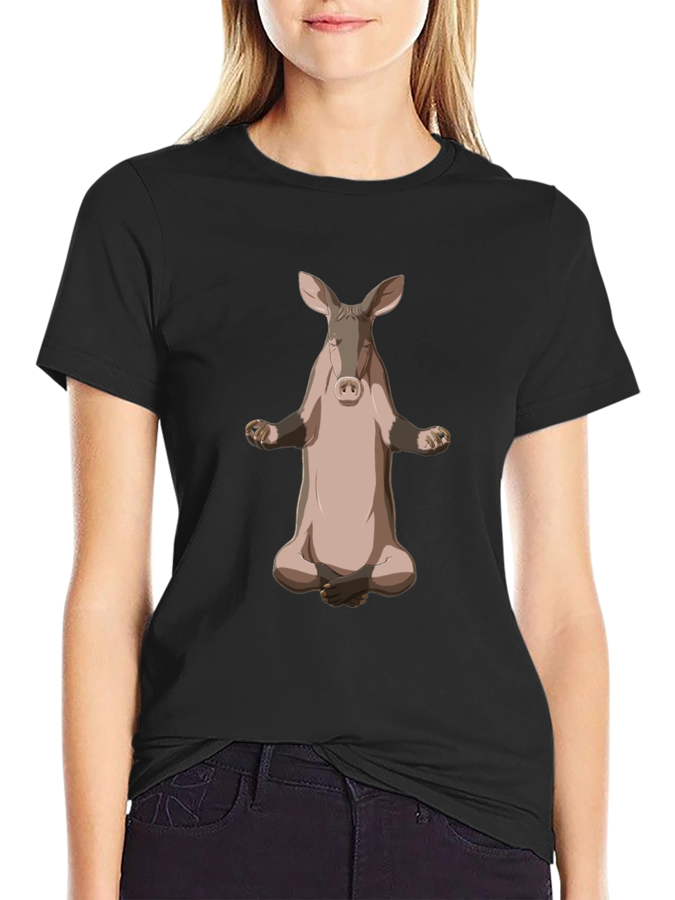 Meditating Aardvark Graphic T-Shirt