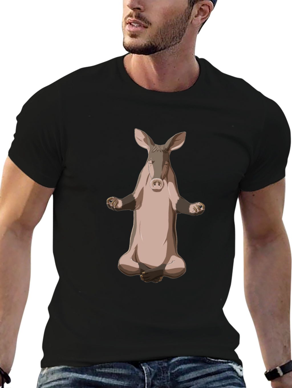 Meditating Aardvark Graphic T-Shirt