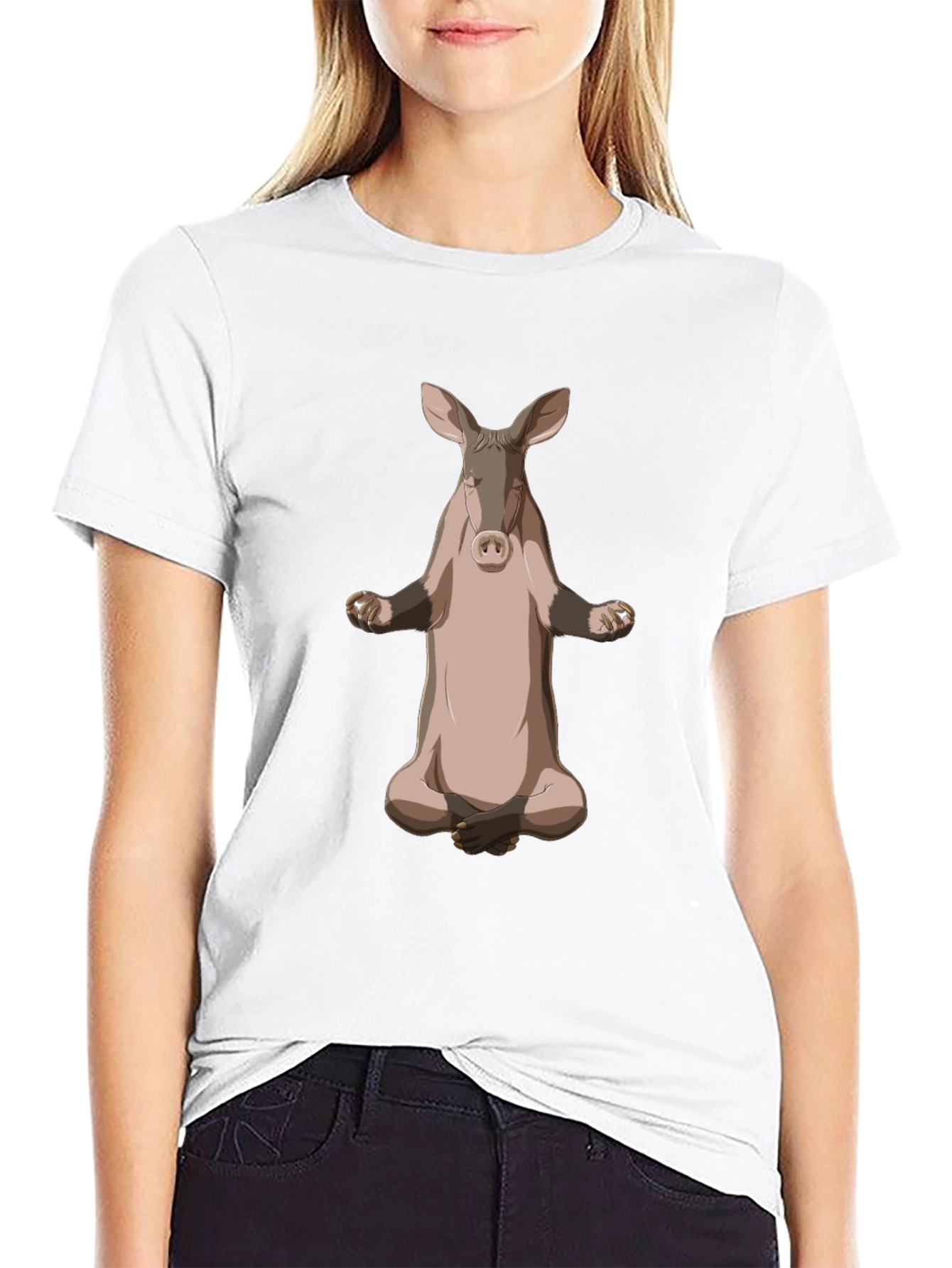 Meditating Aardvark Graphic T-Shirt
