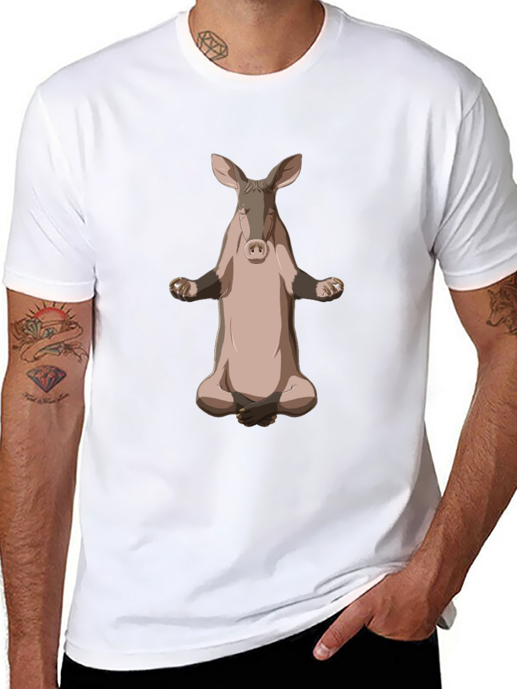 Meditating Aardvark Graphic T-Shirt