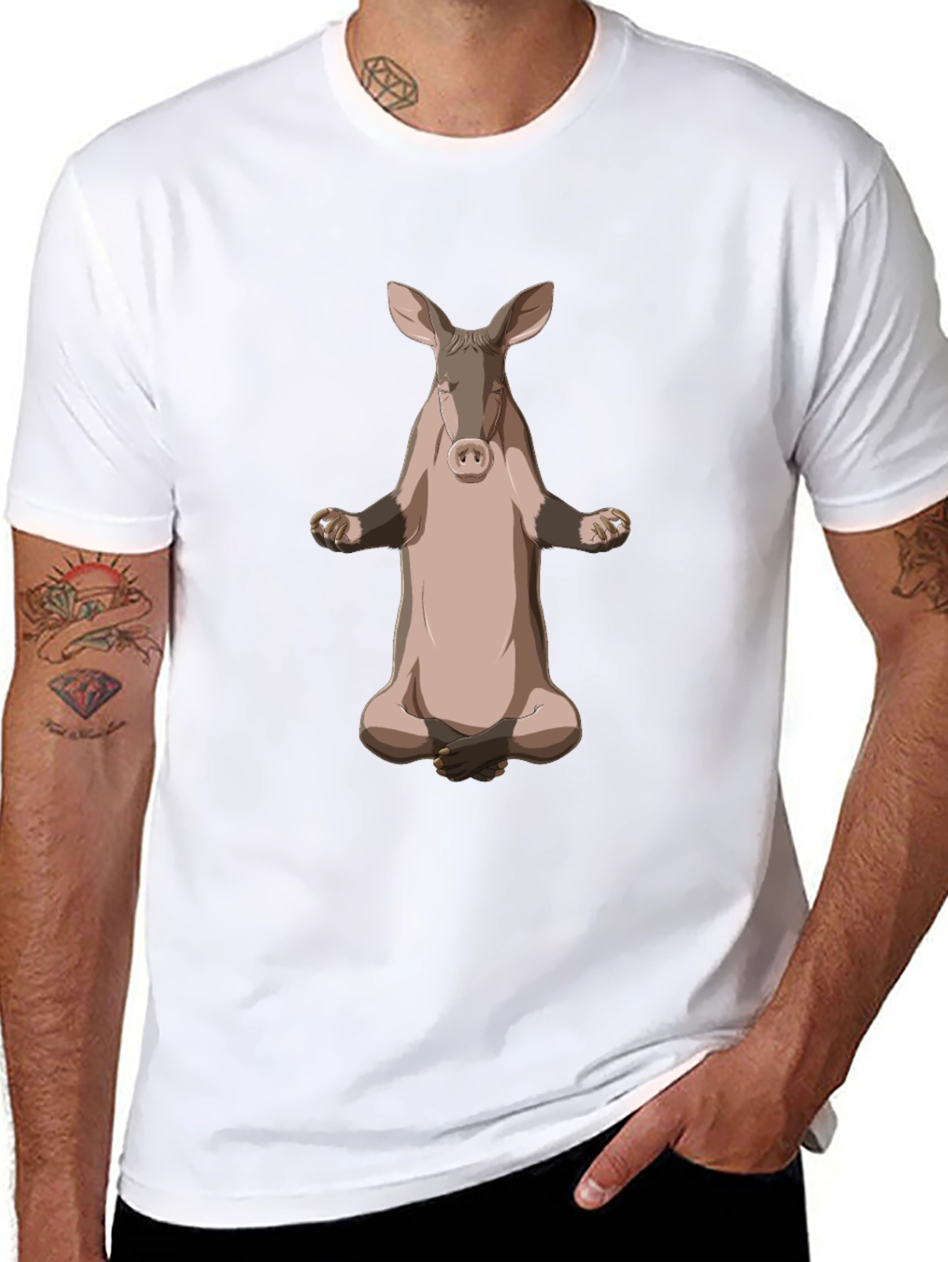 Meditating Aardvark Graphic T-Shirt
