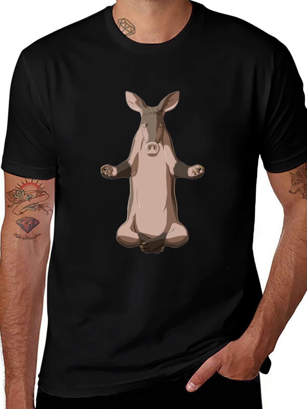 Meditating Aardvark Graphic T-Shirt