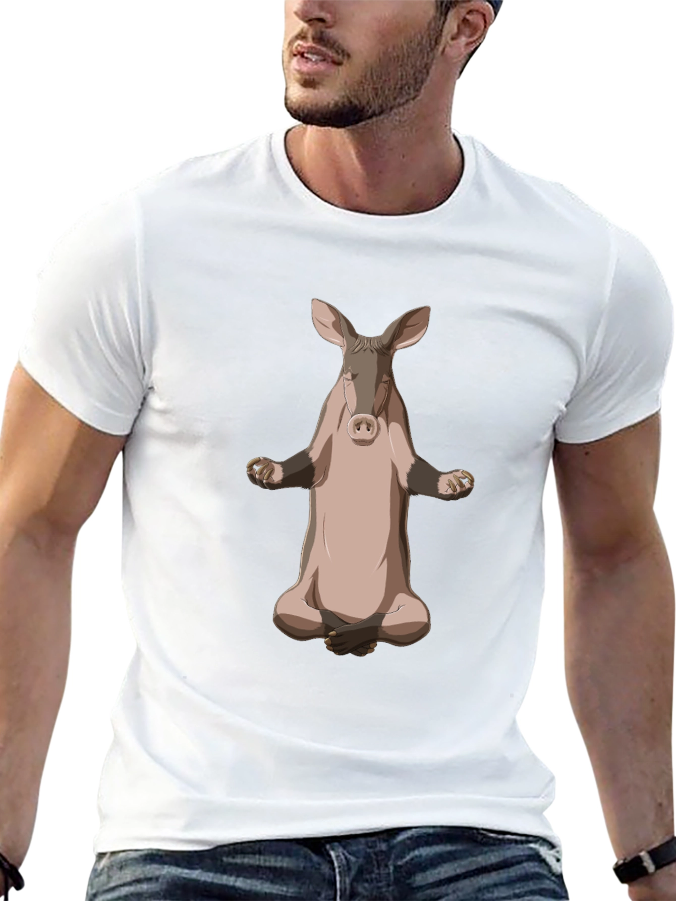 Meditating Aardvark Graphic T-Shirt