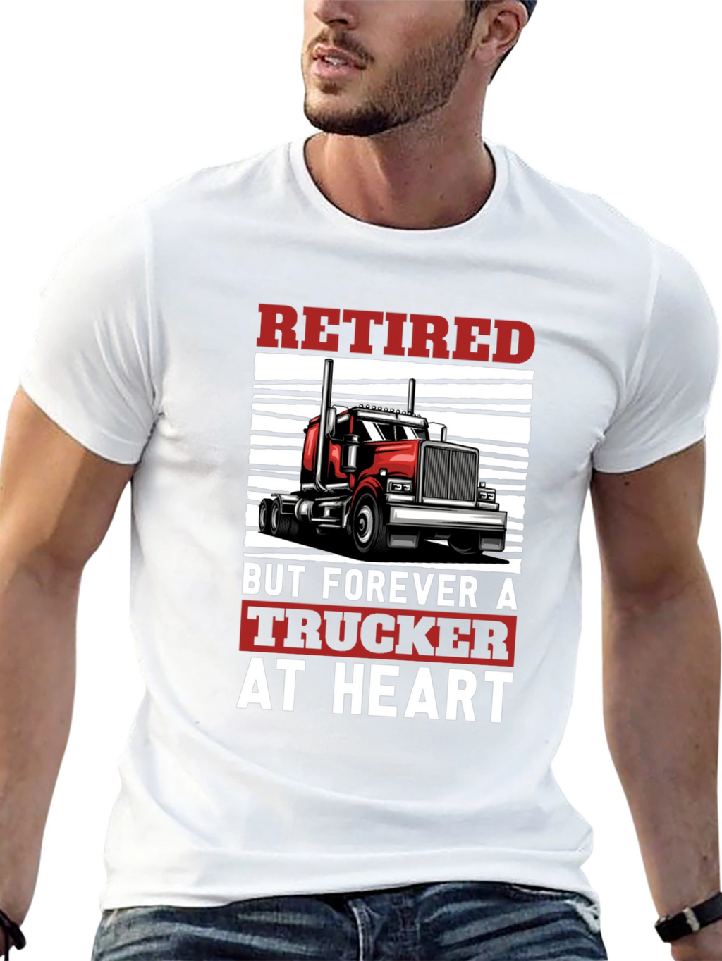 Retired Trucker at Heart Graphic T-Shirt
