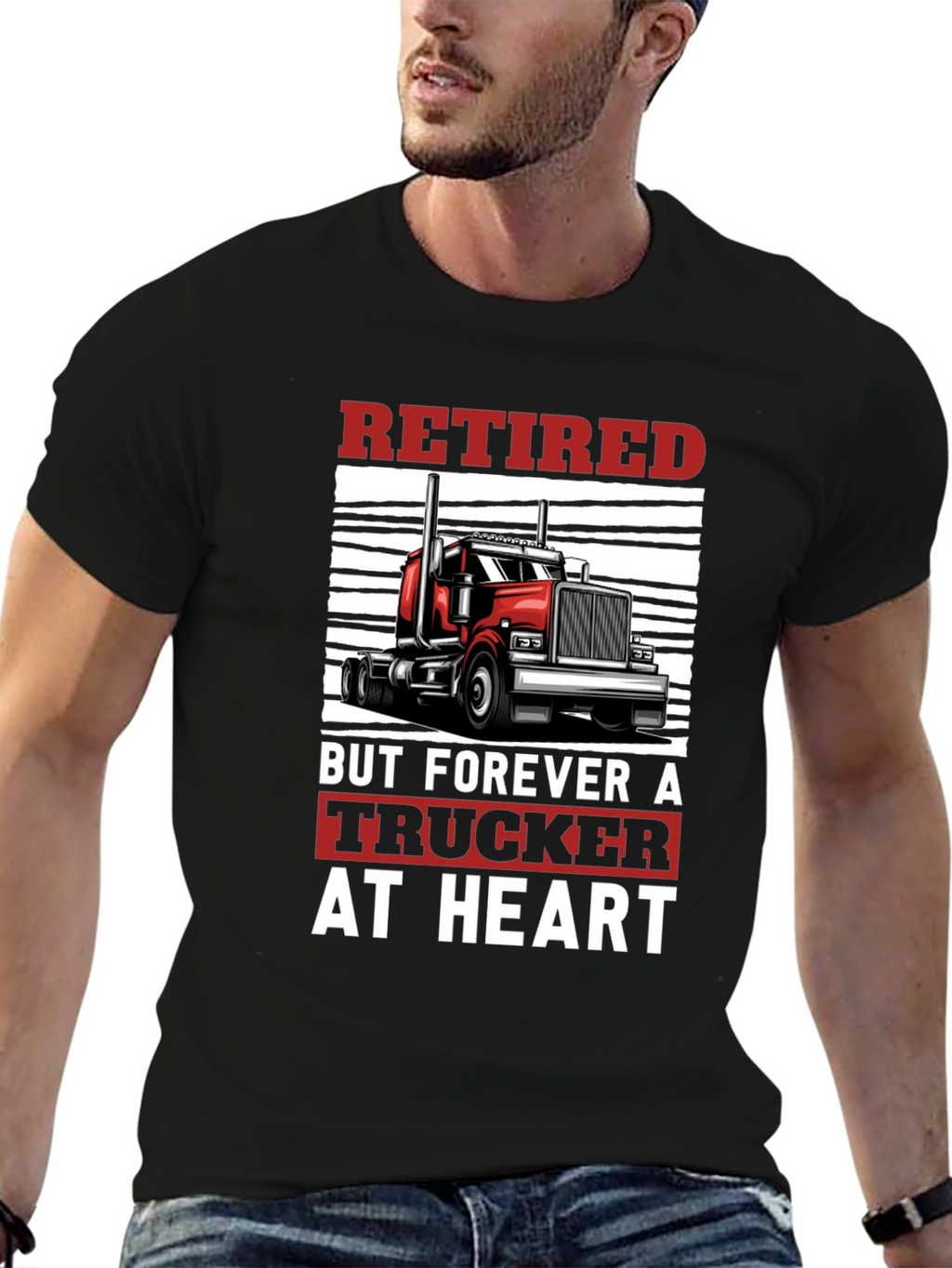 Retired Trucker at Heart Graphic T-Shirt