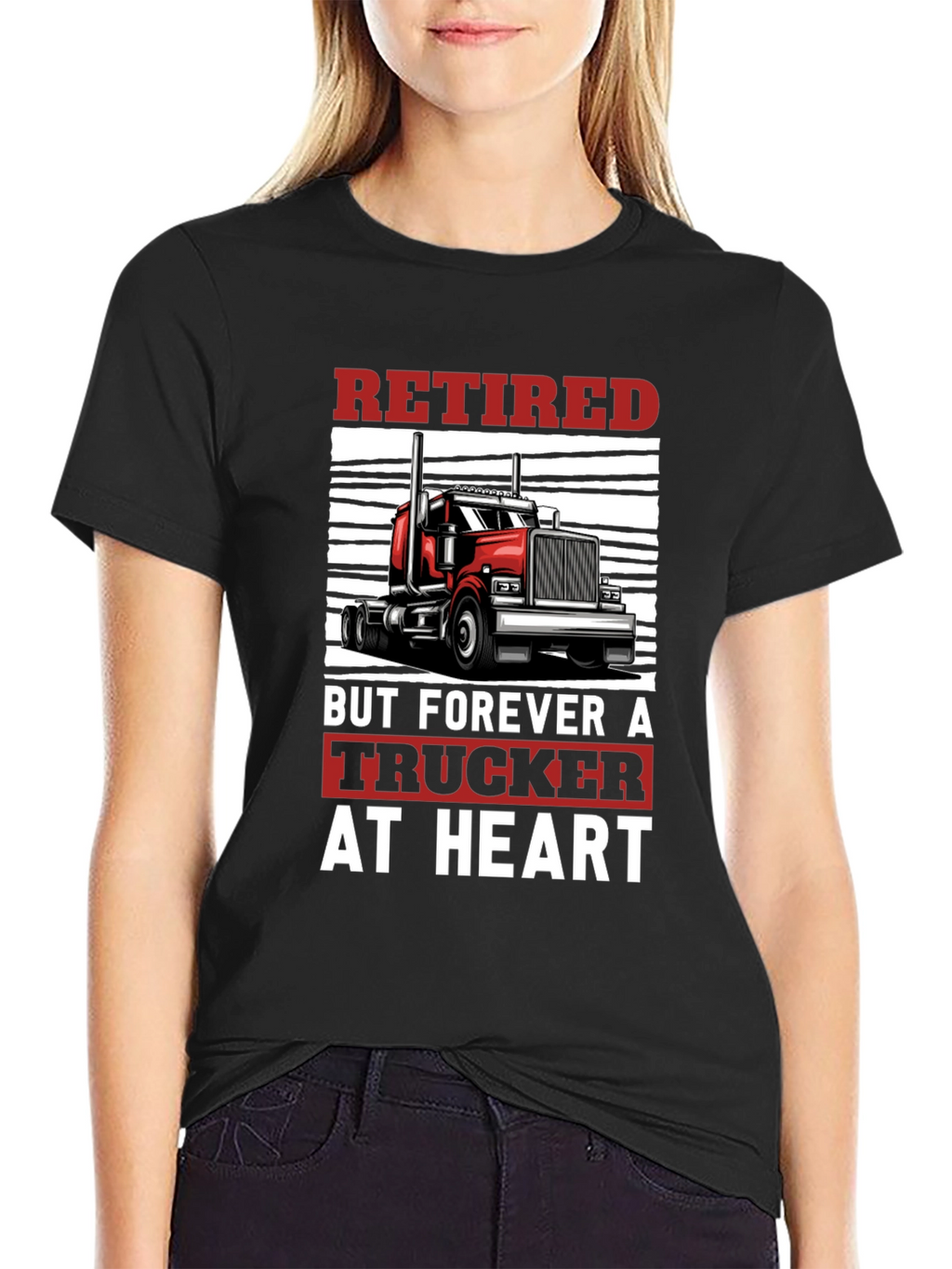 Retired Trucker at Heart Graphic T-Shirt