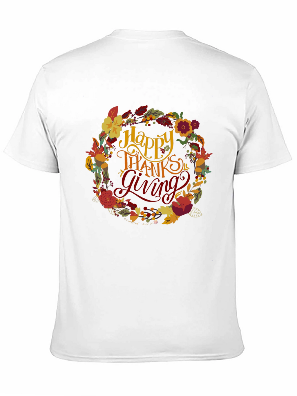 Happy Thanksgiving Floral Wreath T-Shirt