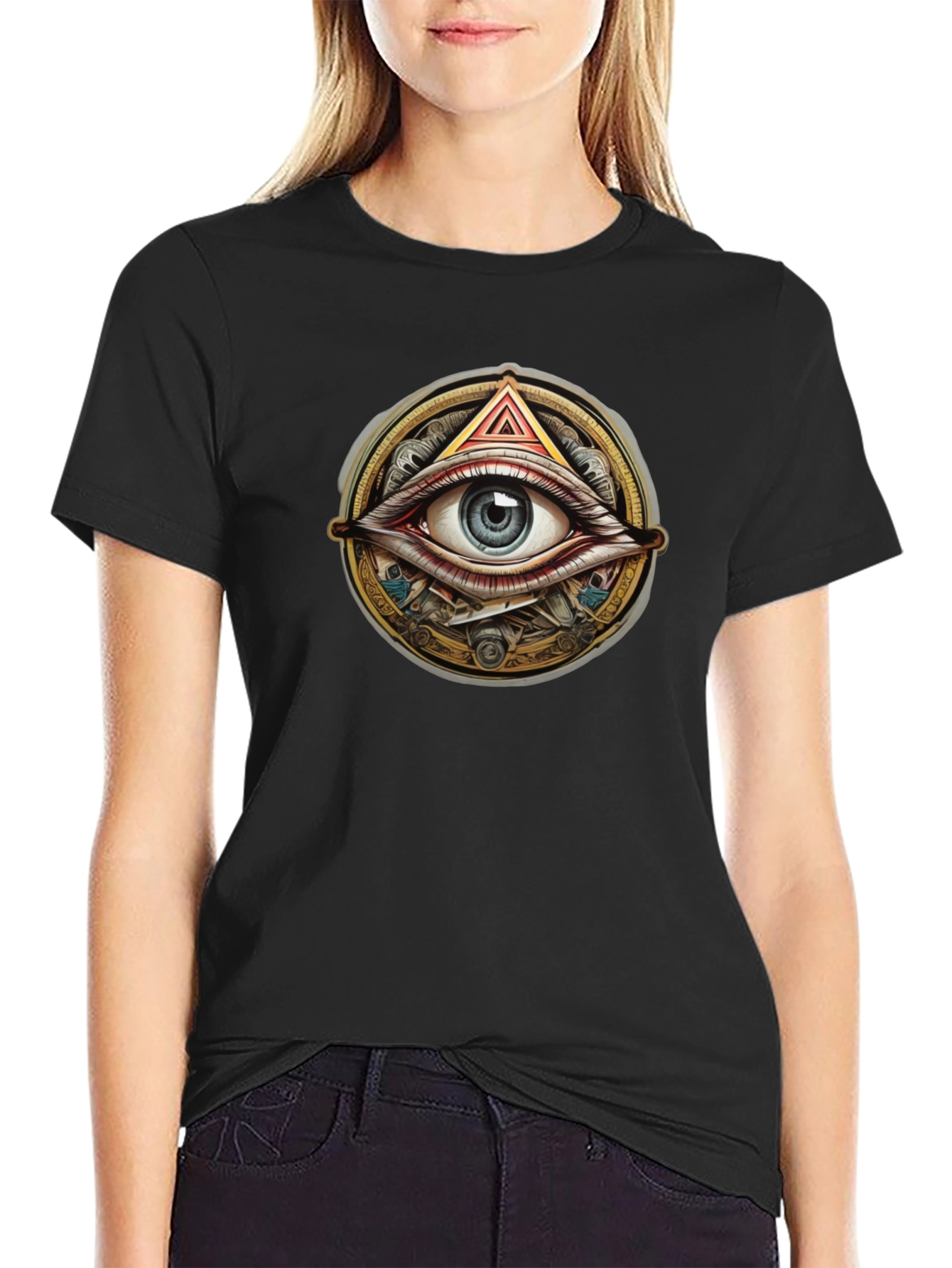 Illuminati Eye Graphic Black T-Shirt