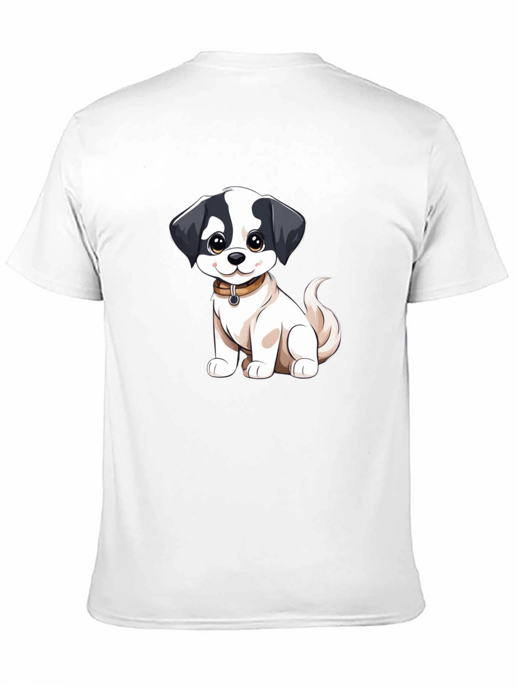 Cute Cartoon Dog Graphic Black T-Shirt