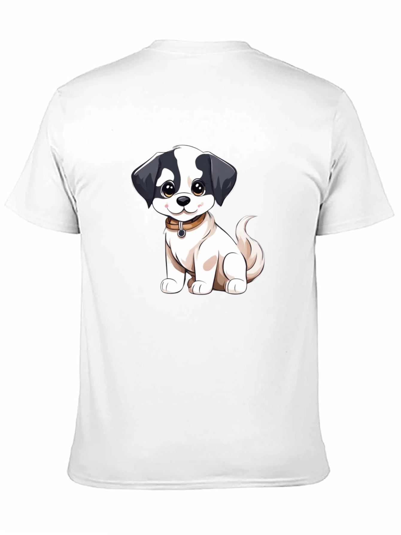 Cute Cartoon Dog Graphic Black T-Shirt