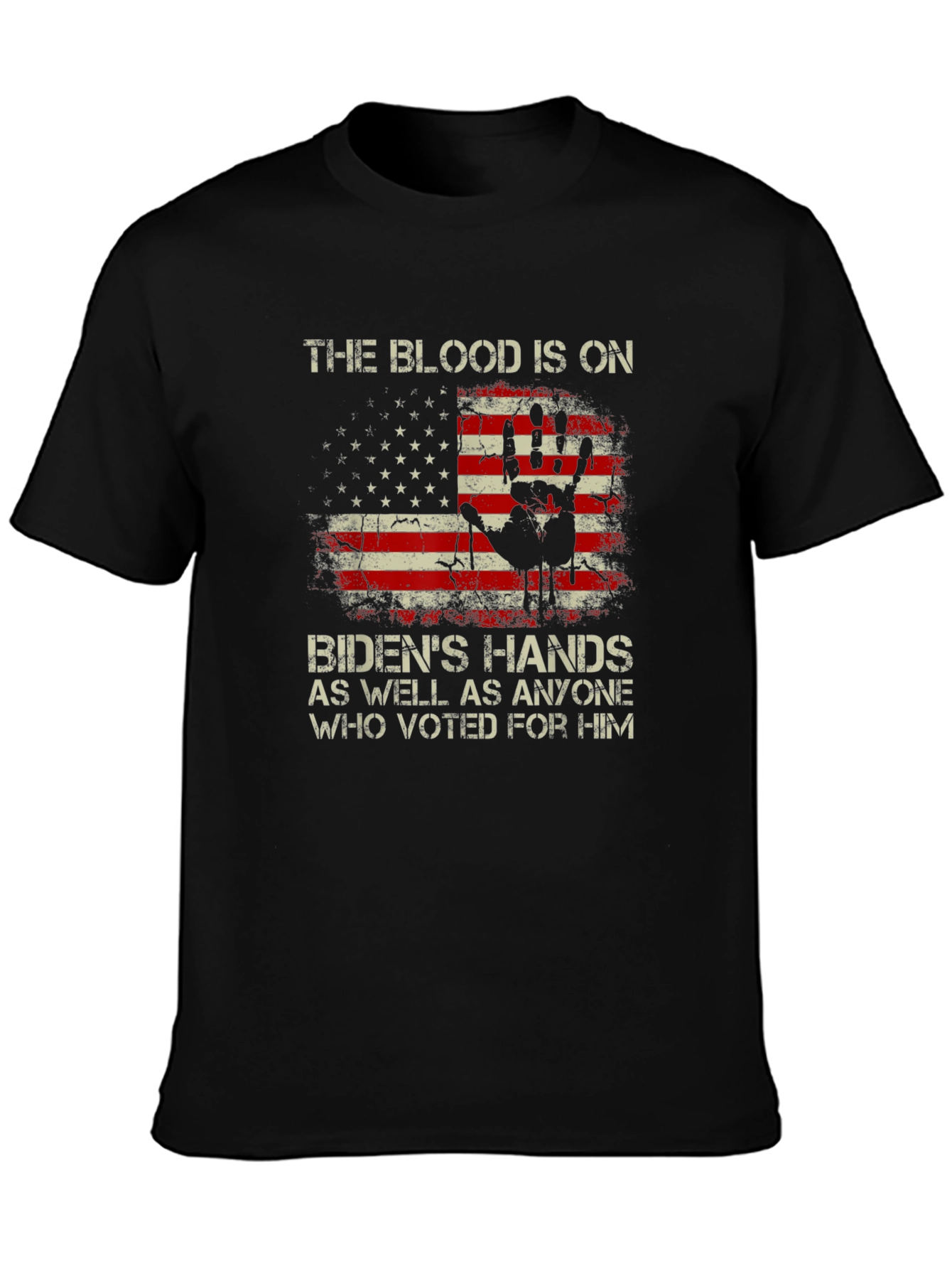 Political T-Shirt: The Blood Is On Bidens Hands