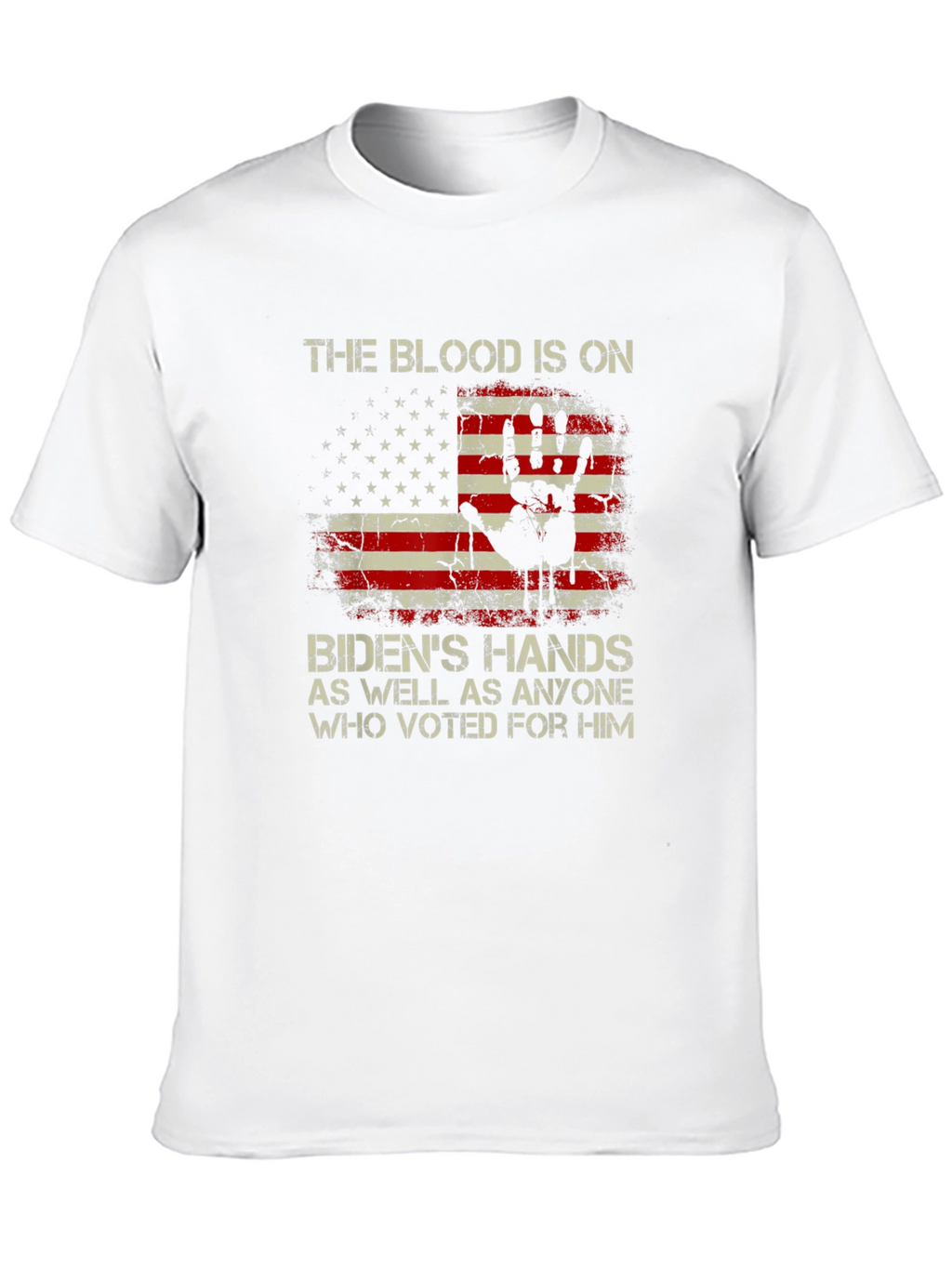 Political T-Shirt: The Blood Is On Bidens Hands