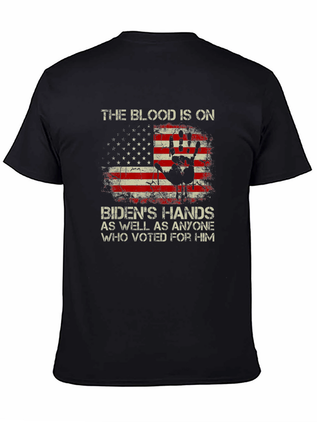 Political T-Shirt: The Blood Is On Bidens Hands