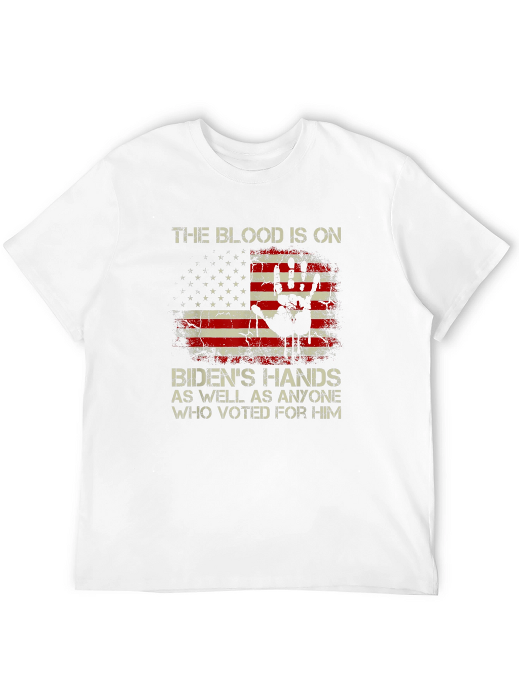 Political T-Shirt: The Blood Is On Bidens Hands