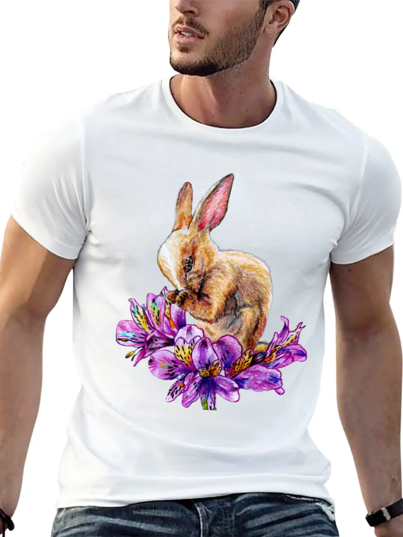 Rabbit And Incas Breathable Soft Cotton T-Shirt – Timeless Casual Look