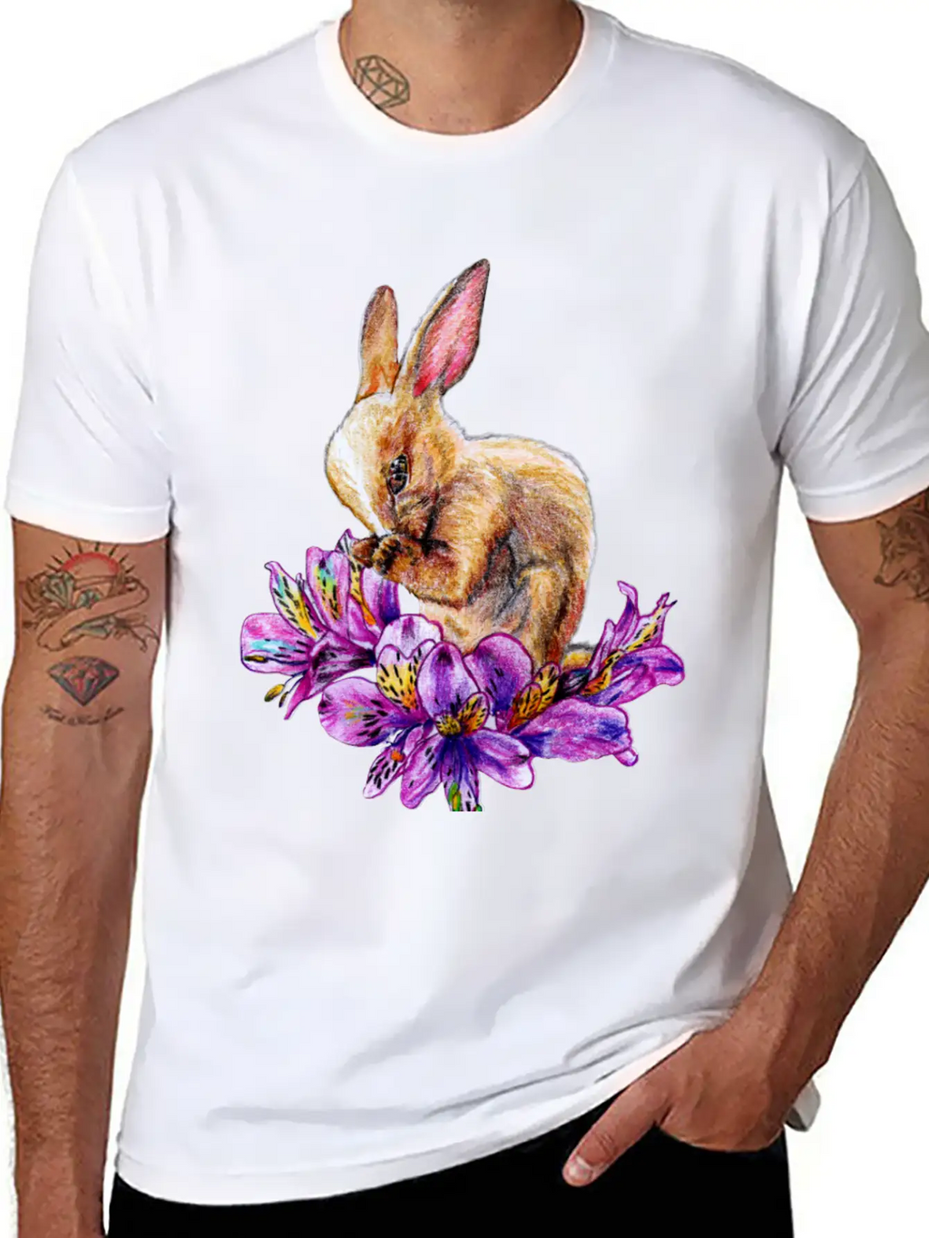 Rabbit And Incas Breathable Soft Cotton T-Shirt – Timeless Casual Look