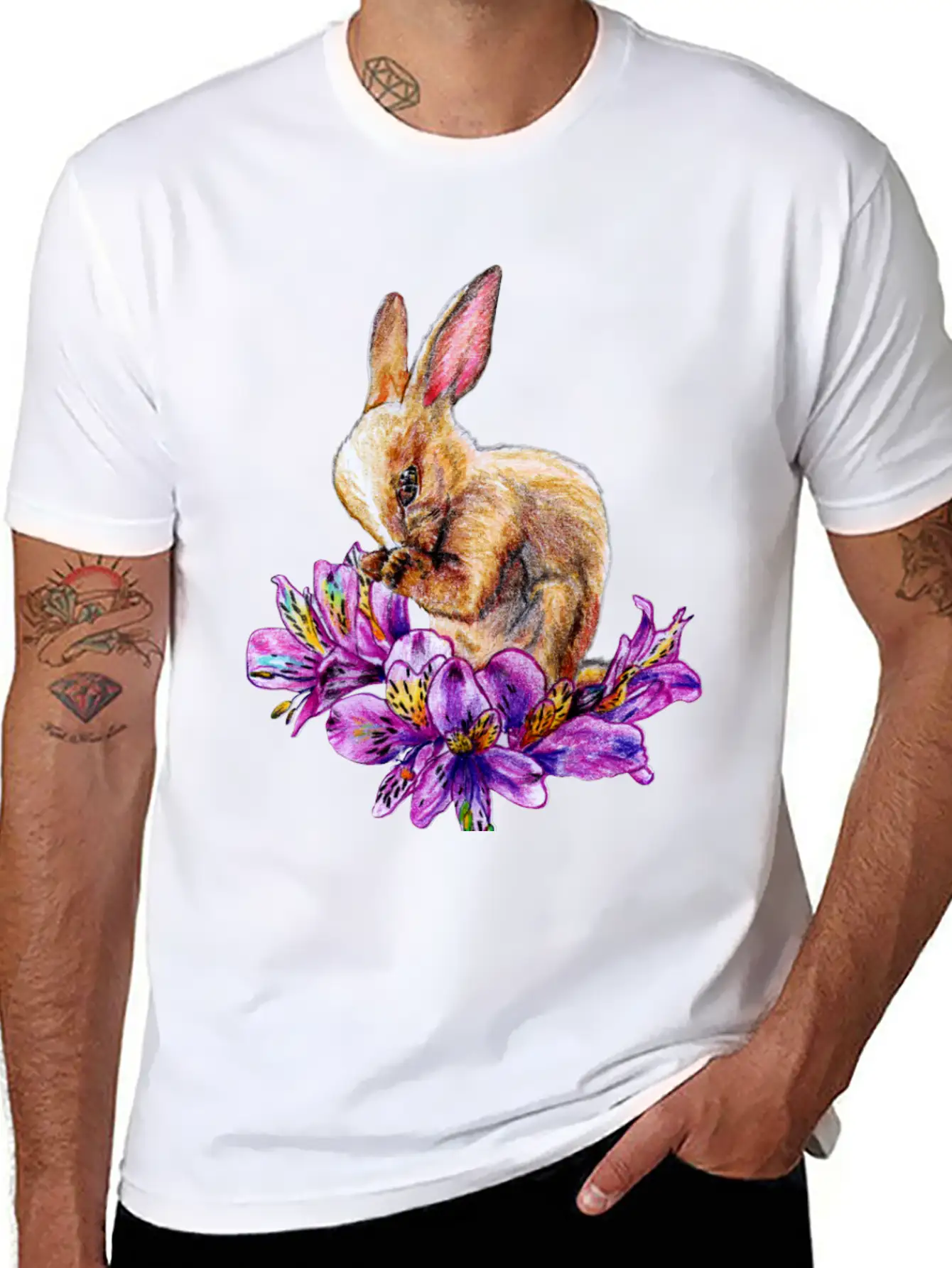 Rabbit And Incas Breathable Soft Cotton T-Shirt – Timeless Casual Look