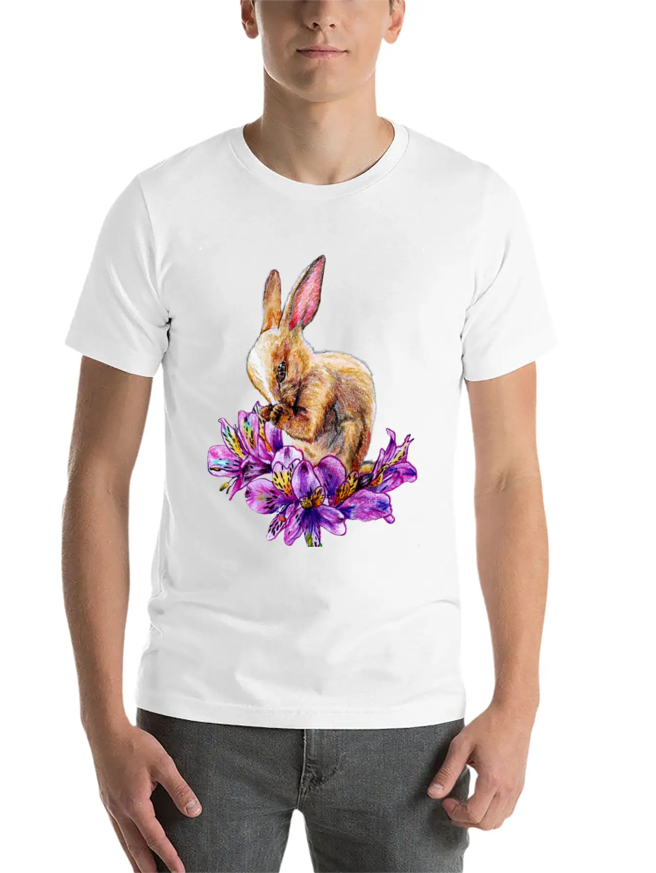 Rabbit And Incas Breathable Soft Cotton T-Shirt – Timeless Casual Look