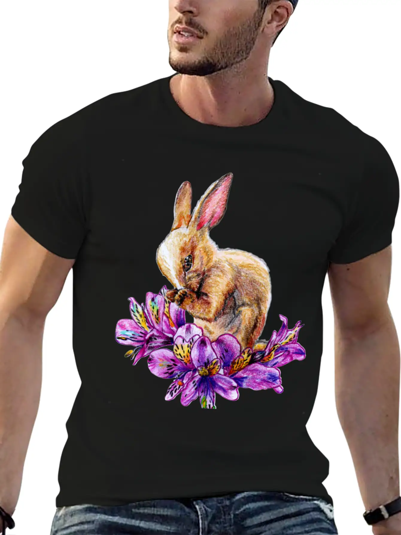 Rabbit And Incas Breathable Soft Cotton T-Shirt – Timeless Casual Look