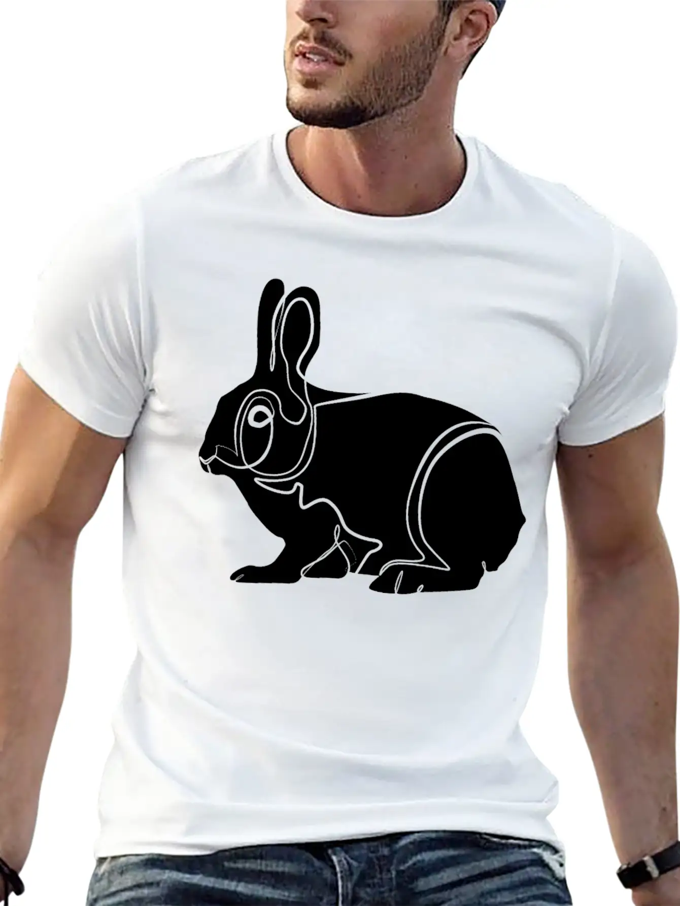 Rabbit Bunny Classic Fit Graphic Tee For Daily Comfort – Unisex Cotton Shirt