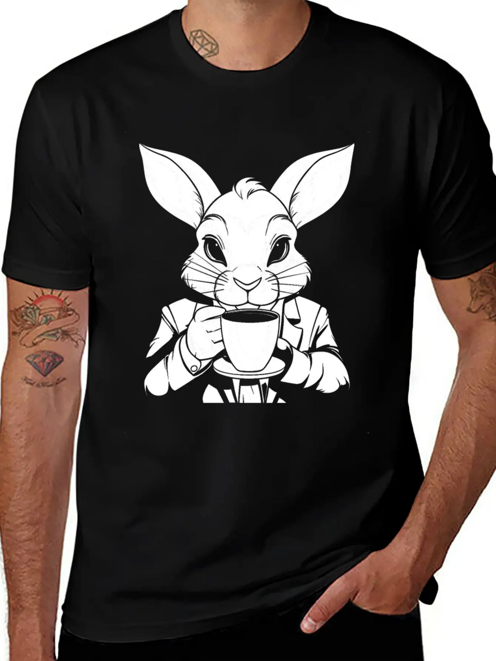 Rabbit Coffee Stylish Everyday T-Shirt – Unisex Basic Cotton Tee