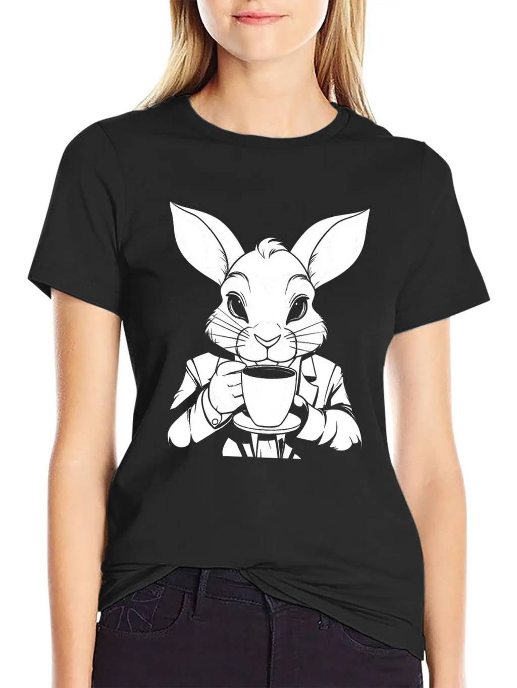 Rabbit Coffee Stylish Everyday T-Shirt – Unisex Basic Cotton Tee