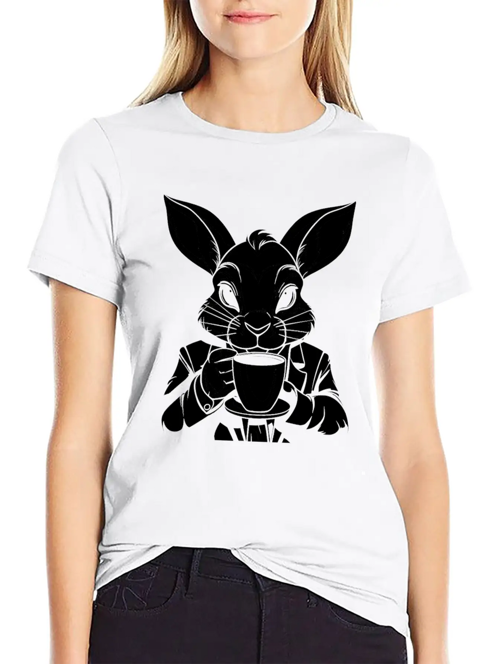 Rabbit Coffee Stylish Everyday T-Shirt – Unisex Basic Cotton Tee