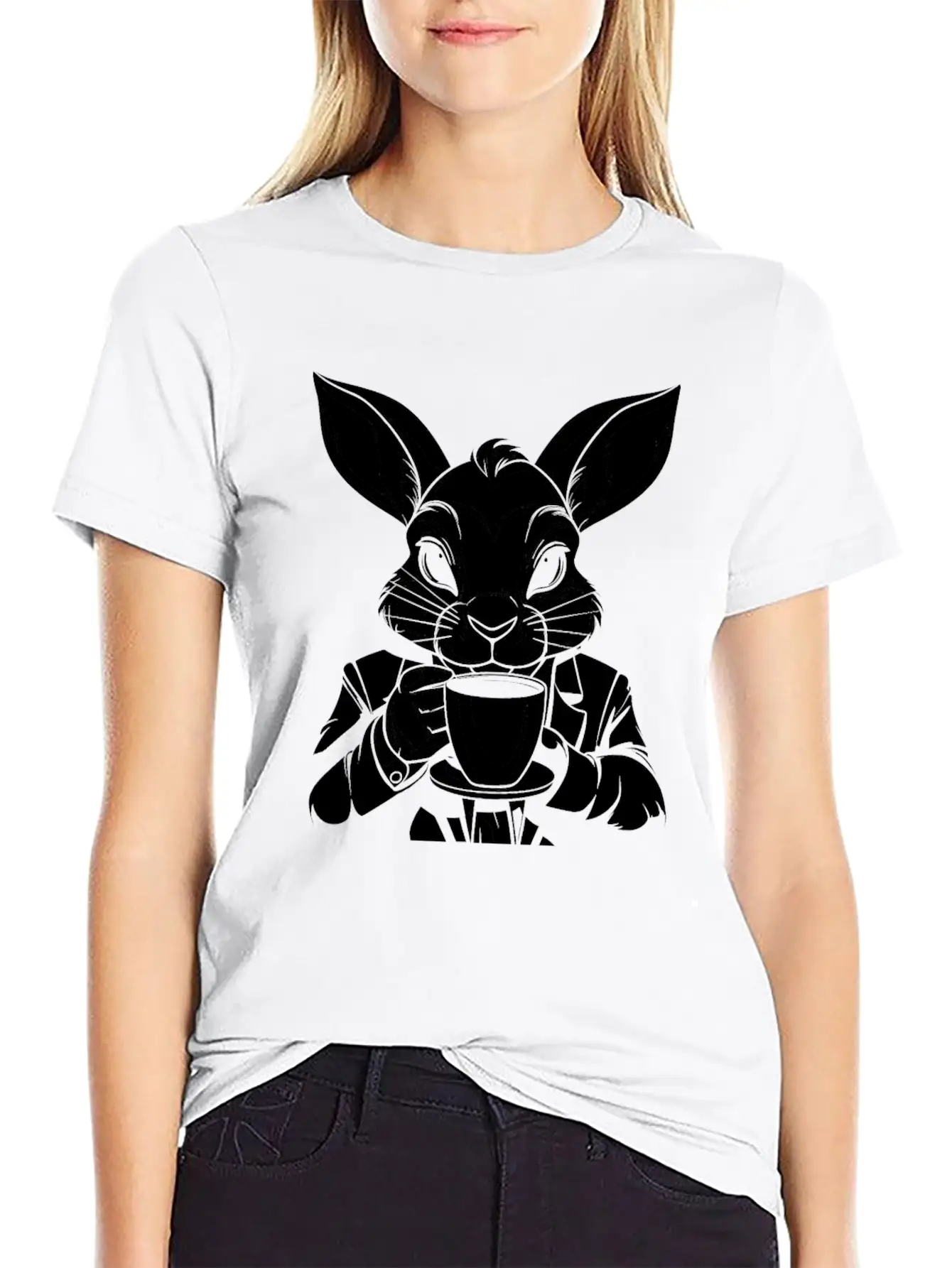 Rabbit Coffee Stylish Everyday T-Shirt – Unisex Basic Cotton Tee