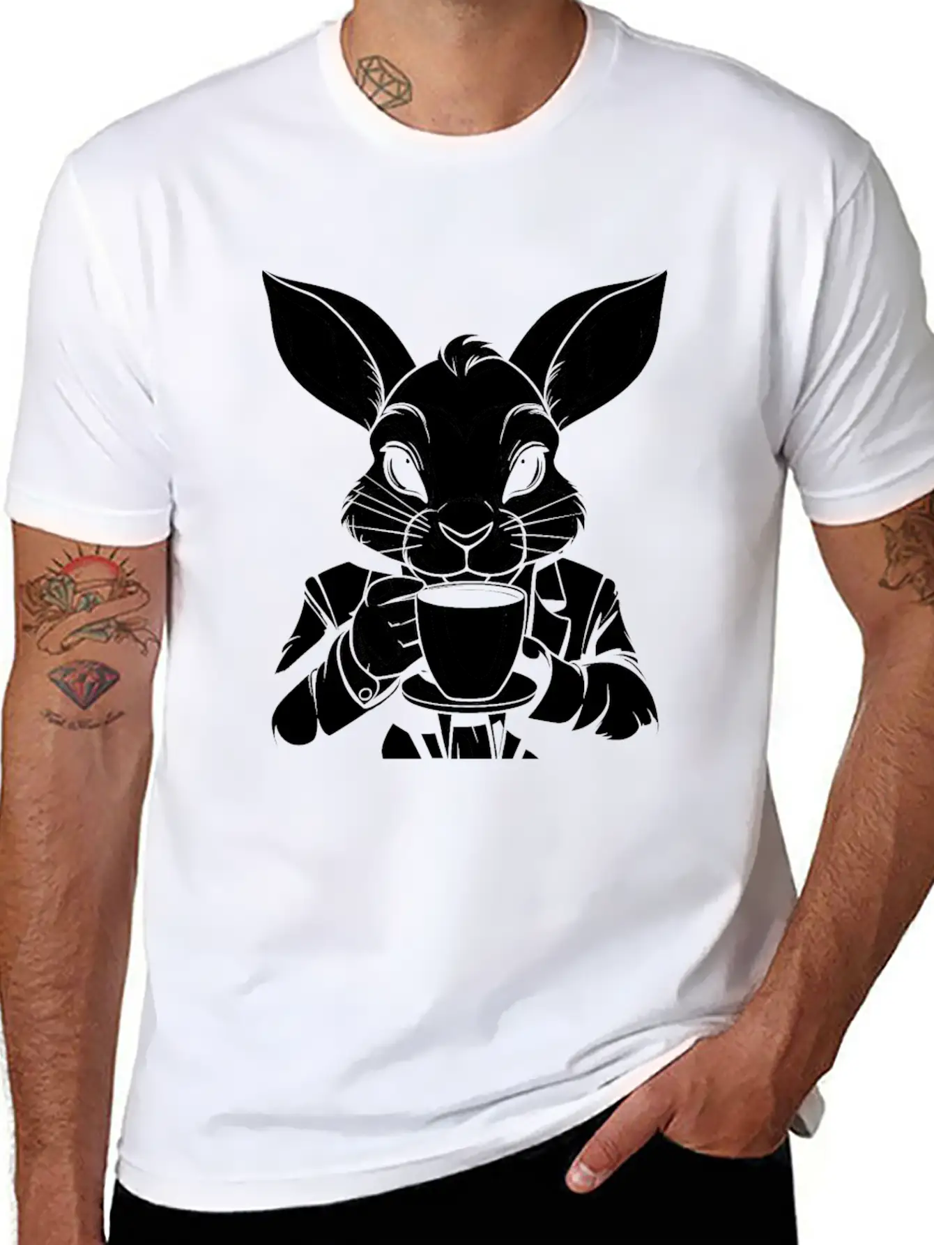 Rabbit Coffee Stylish Everyday T-Shirt – Unisex Basic Cotton Tee