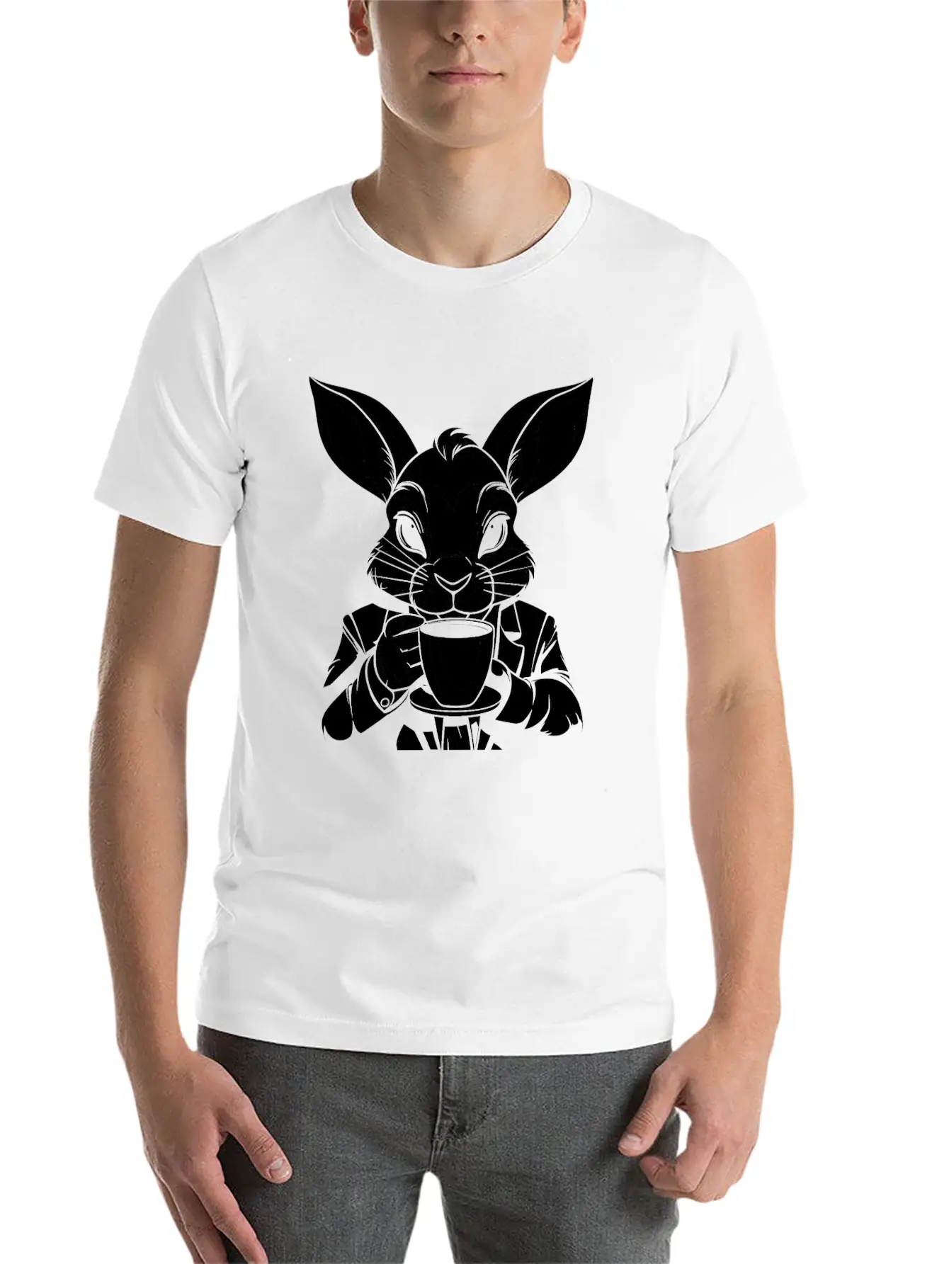 Rabbit Coffee Stylish Everyday T-Shirt – Unisex Basic Cotton Tee