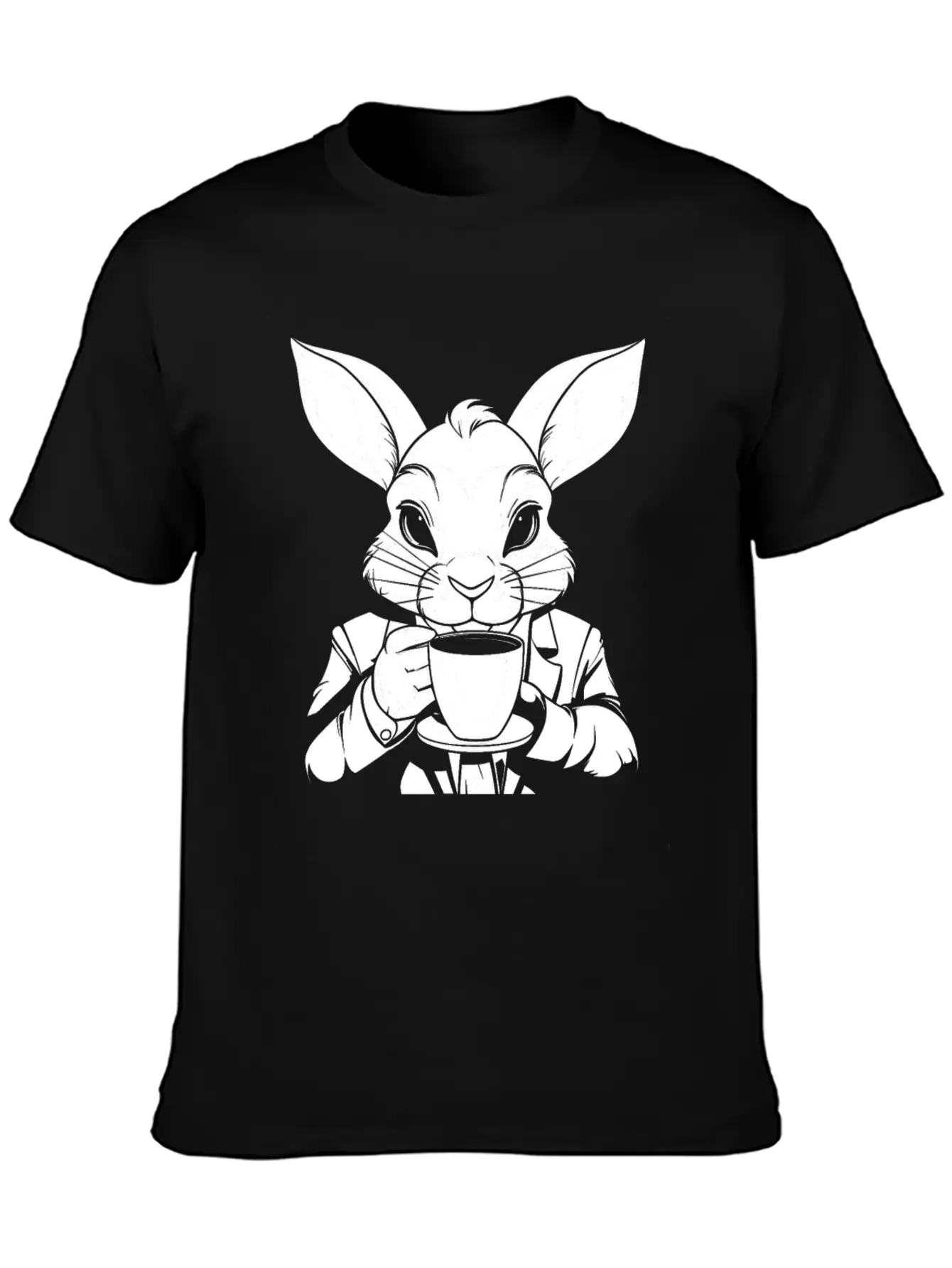 Rabbit Coffee Stylish Everyday T-Shirt – Unisex Basic Cotton Tee