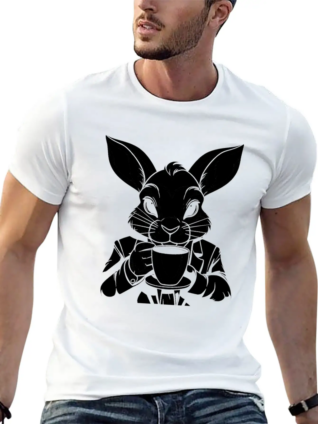 Rabbit Coffee Stylish Everyday T-Shirt – Unisex Basic Cotton Tee