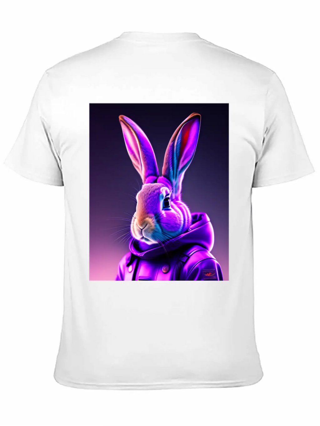 Rabbit Cyberpunk Purple Breathable Soft Cotton T-Shirt – Timeless Casual Look
