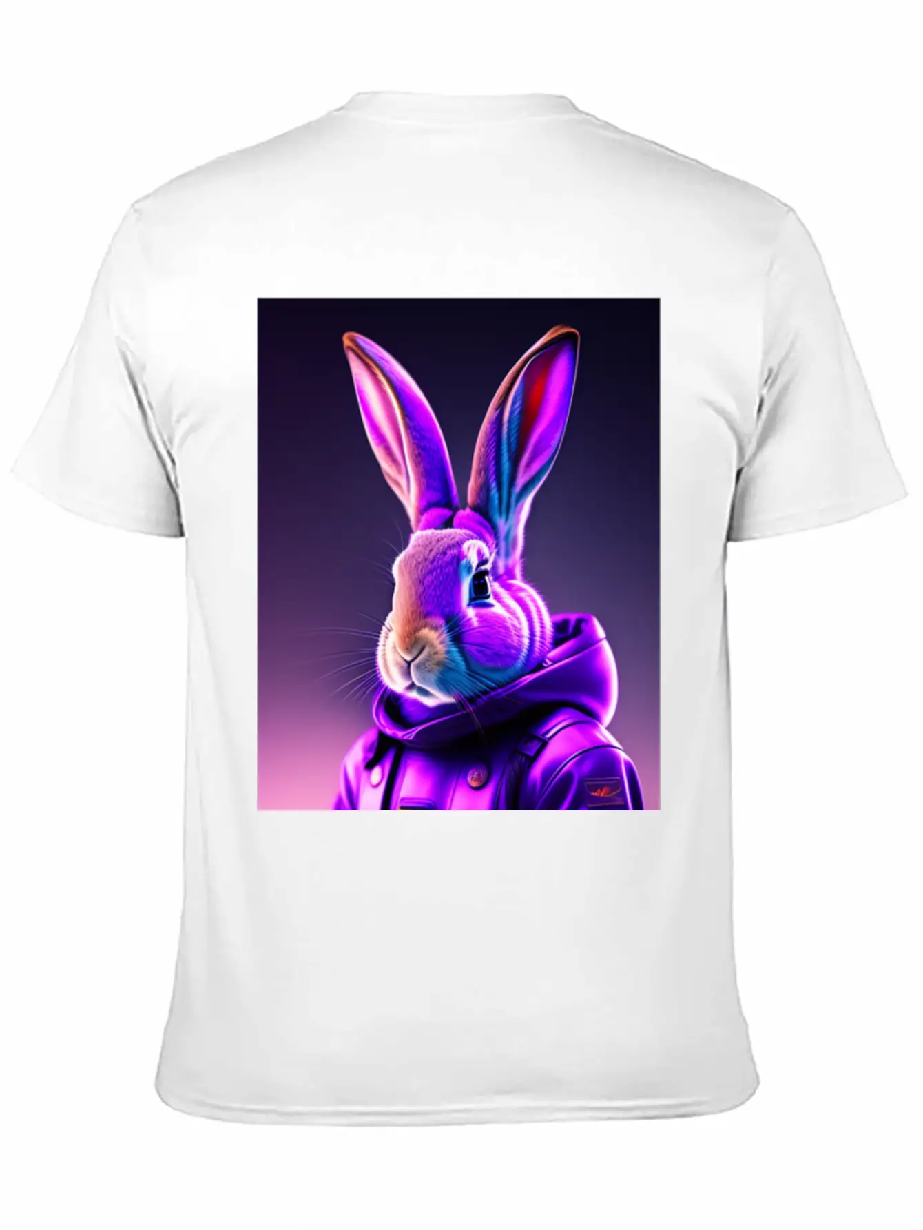 Rabbit Cyberpunk Purple Breathable Soft Cotton T-Shirt – Timeless Casual Look