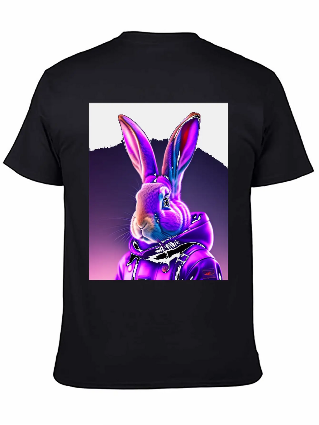 Rabbit Cyberpunk Purple Breathable Soft Cotton T-Shirt – Timeless Casual Look