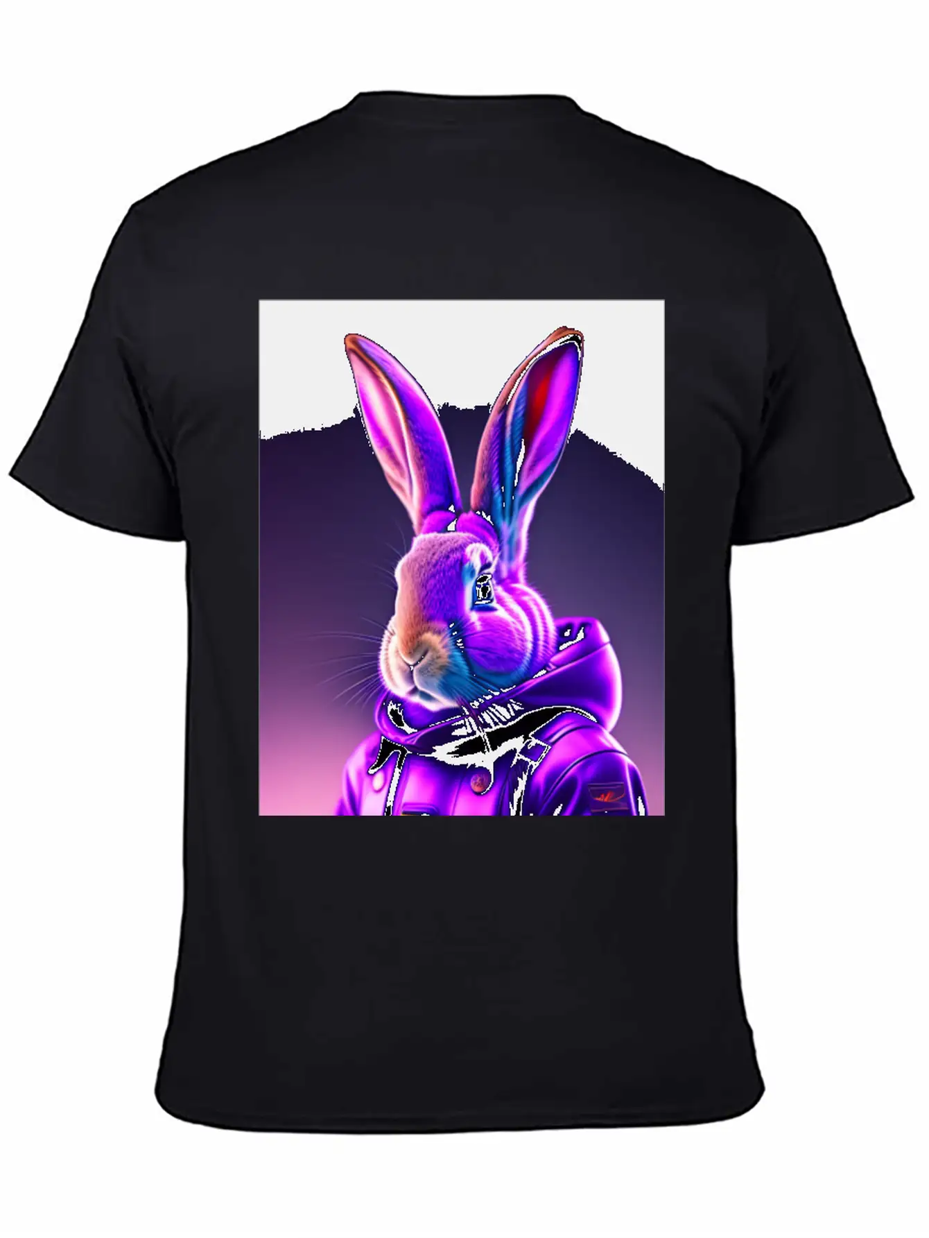 Rabbit Cyberpunk Purple Breathable Soft Cotton T-Shirt – Timeless Casual Look