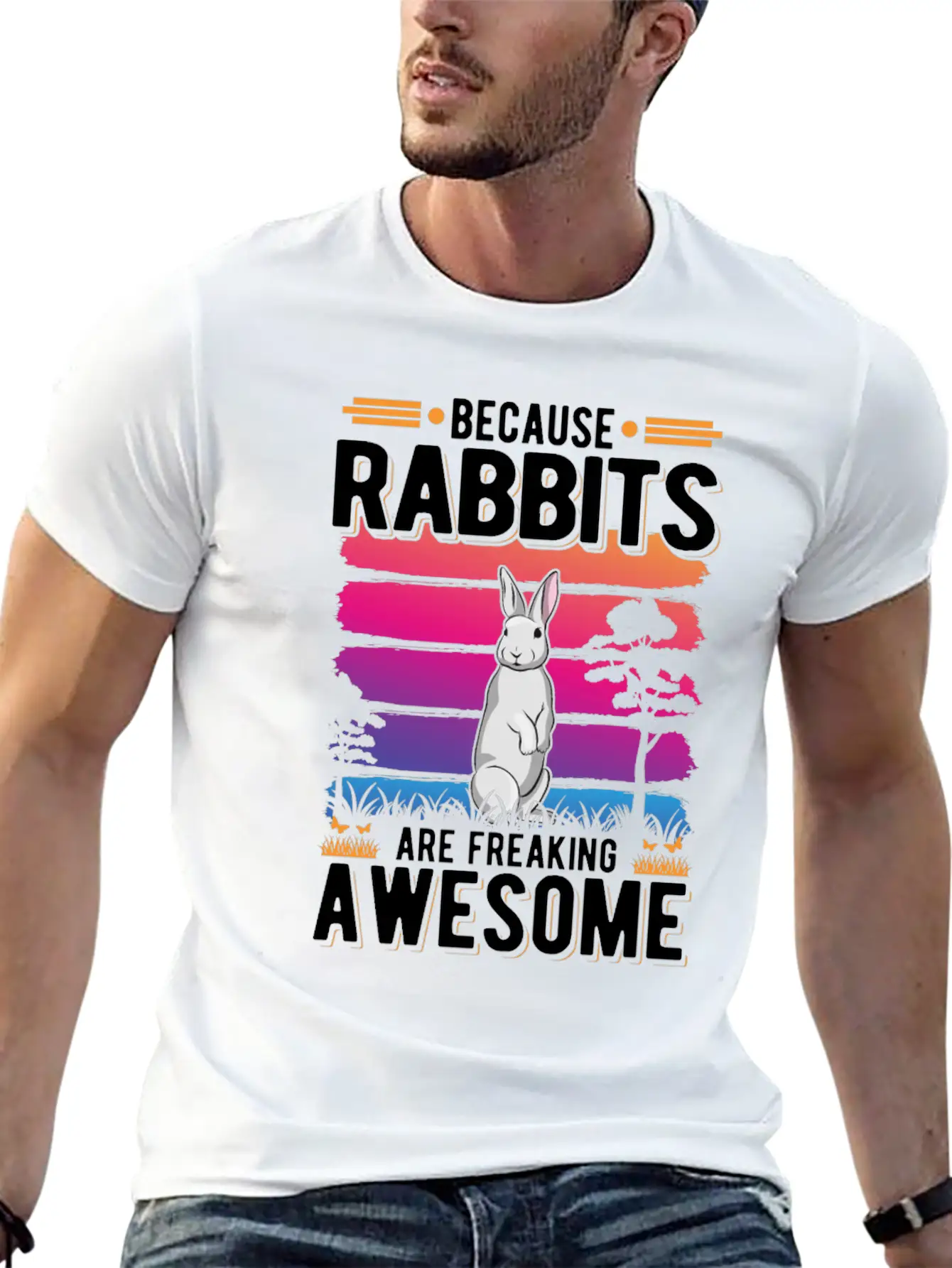 Rabbit Gift Bunny Stylish Everyday T-Shirt – Unisex Basic Cotton Tee