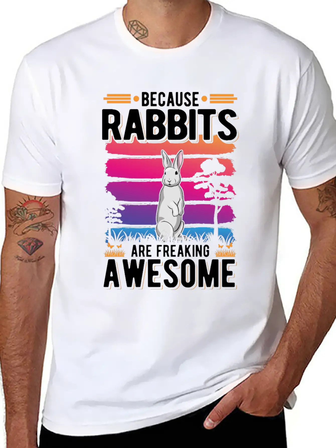 Rabbit Gift Bunny Stylish Everyday T-Shirt – Unisex Basic Cotton Tee
