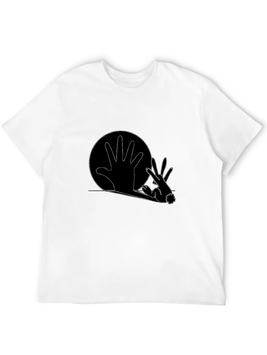 Rabbit Hand Shadow Classic Fit Graphic Tee For Daily Comfort – Unisex Cotton Shirt