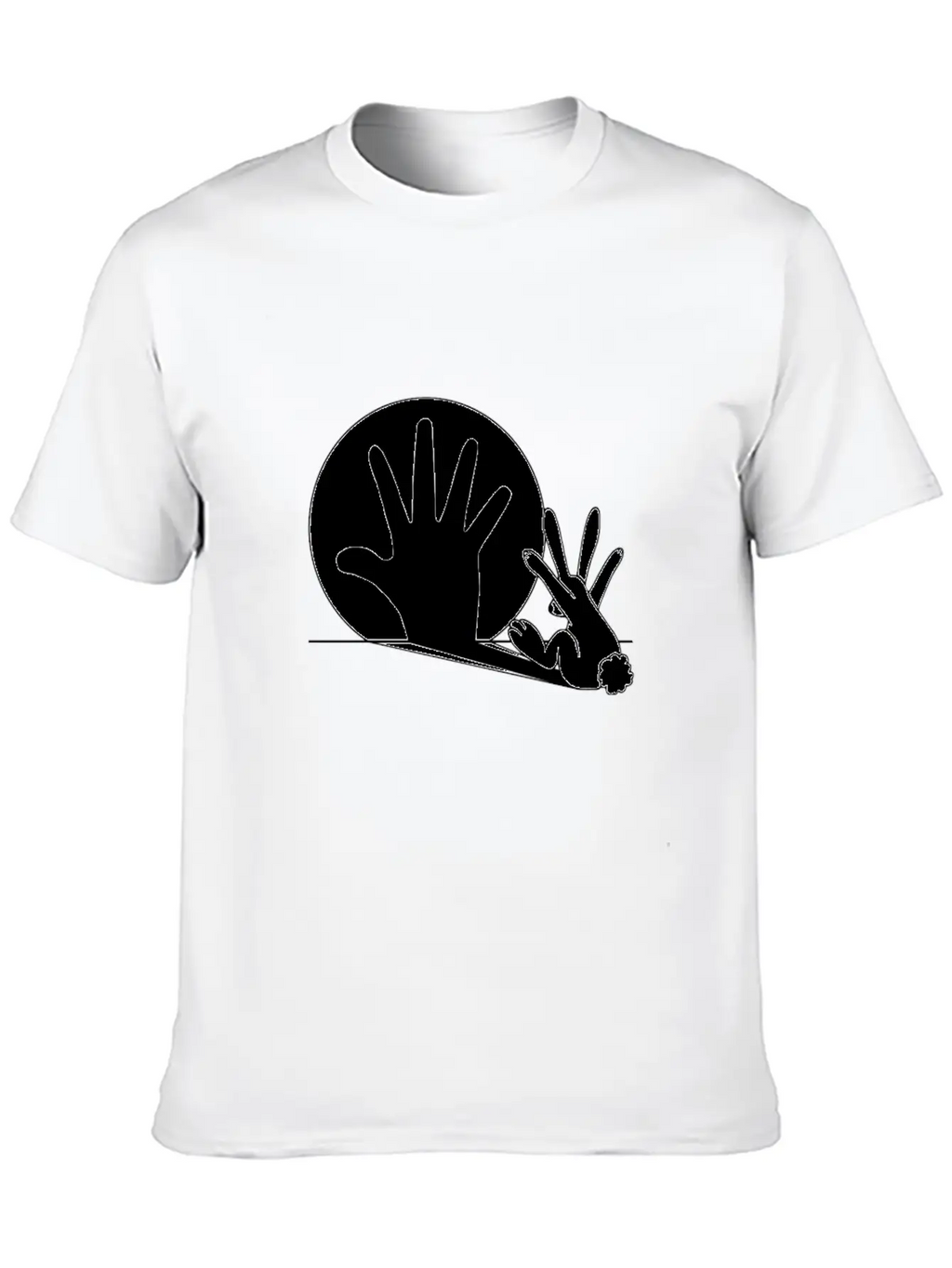 Rabbit Hand Shadow Classic Fit Graphic Tee For Daily Comfort – Unisex Cotton Shirt