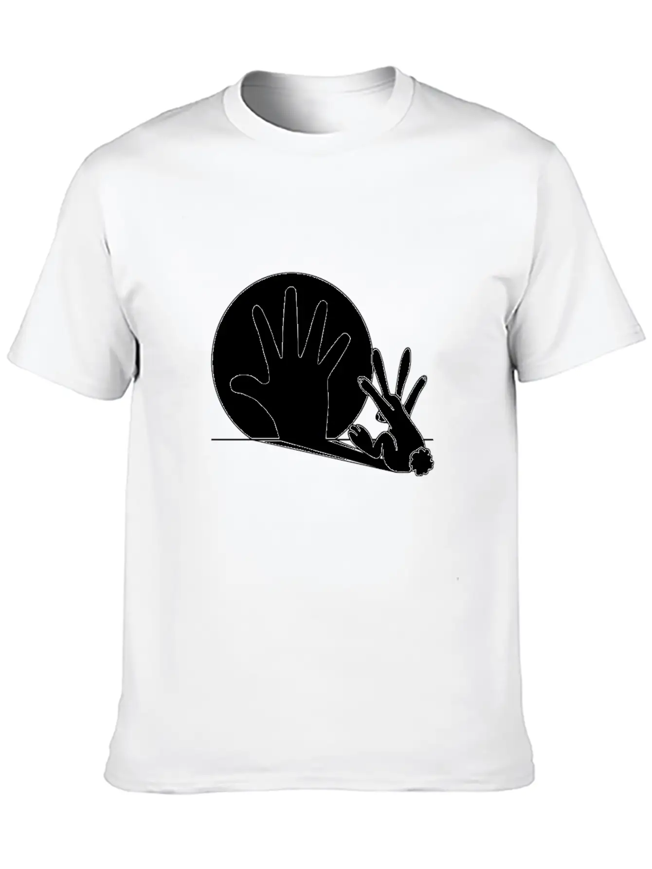 Rabbit Hand Shadow Classic Fit Graphic Tee For Daily Comfort – Unisex Cotton Shirt