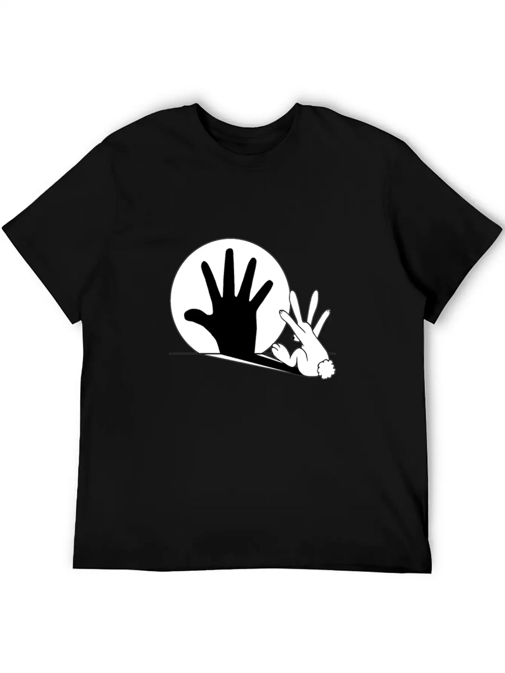 Rabbit Hand Shadow Classic Fit Graphic Tee For Daily Comfort – Unisex Cotton Shirt