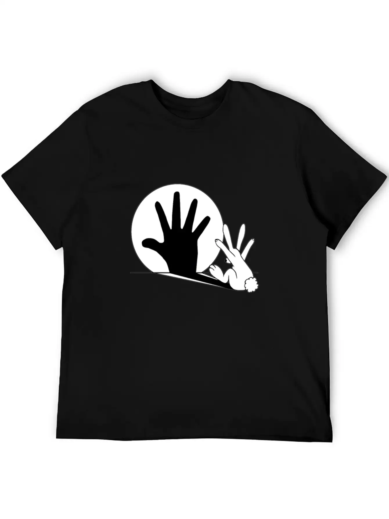 Rabbit Hand Shadow Classic Fit Graphic Tee For Daily Comfort – Unisex Cotton Shirt