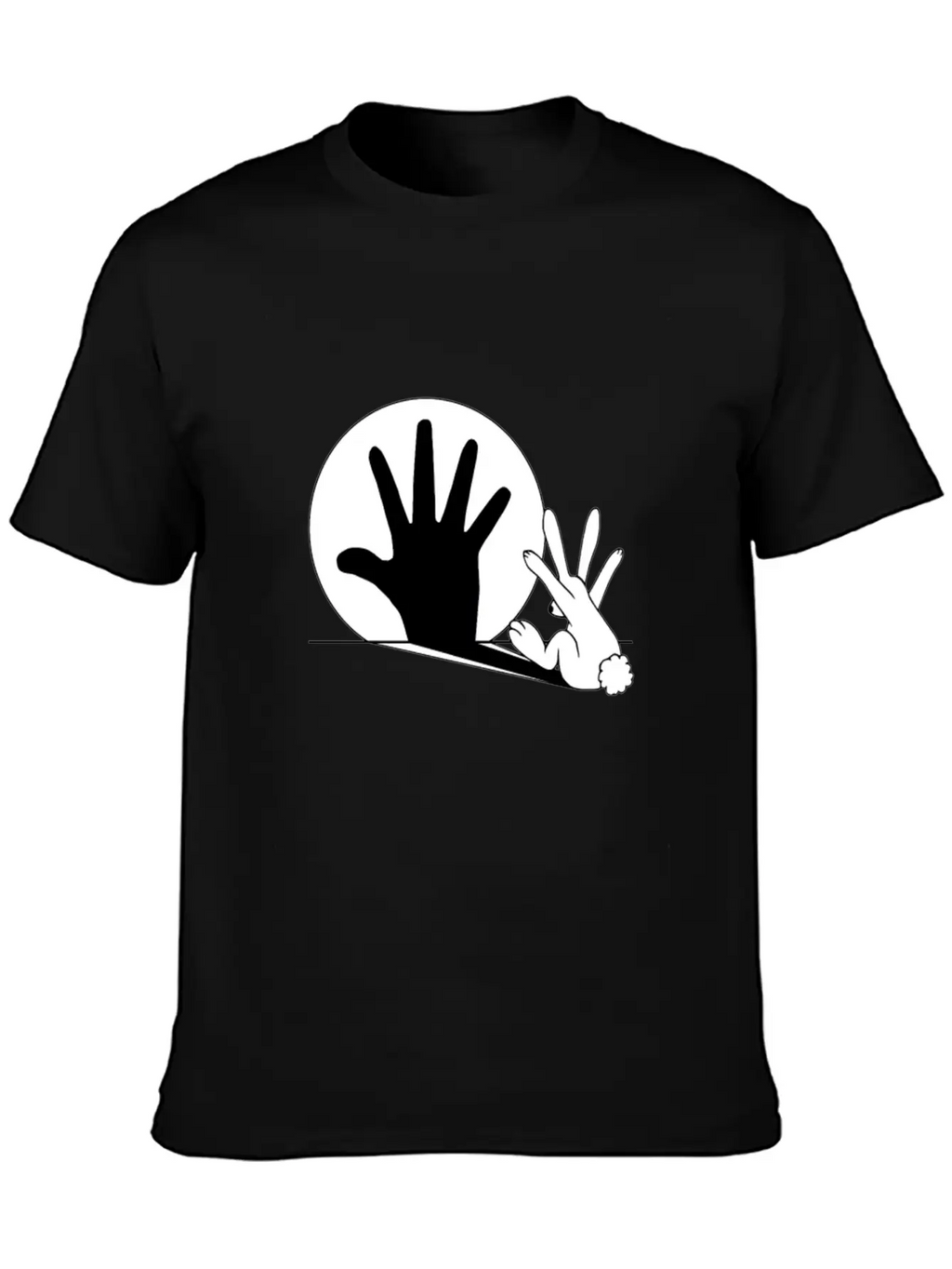 Rabbit Hand Shadow Classic Fit Graphic Tee For Daily Comfort – Unisex Cotton Shirt