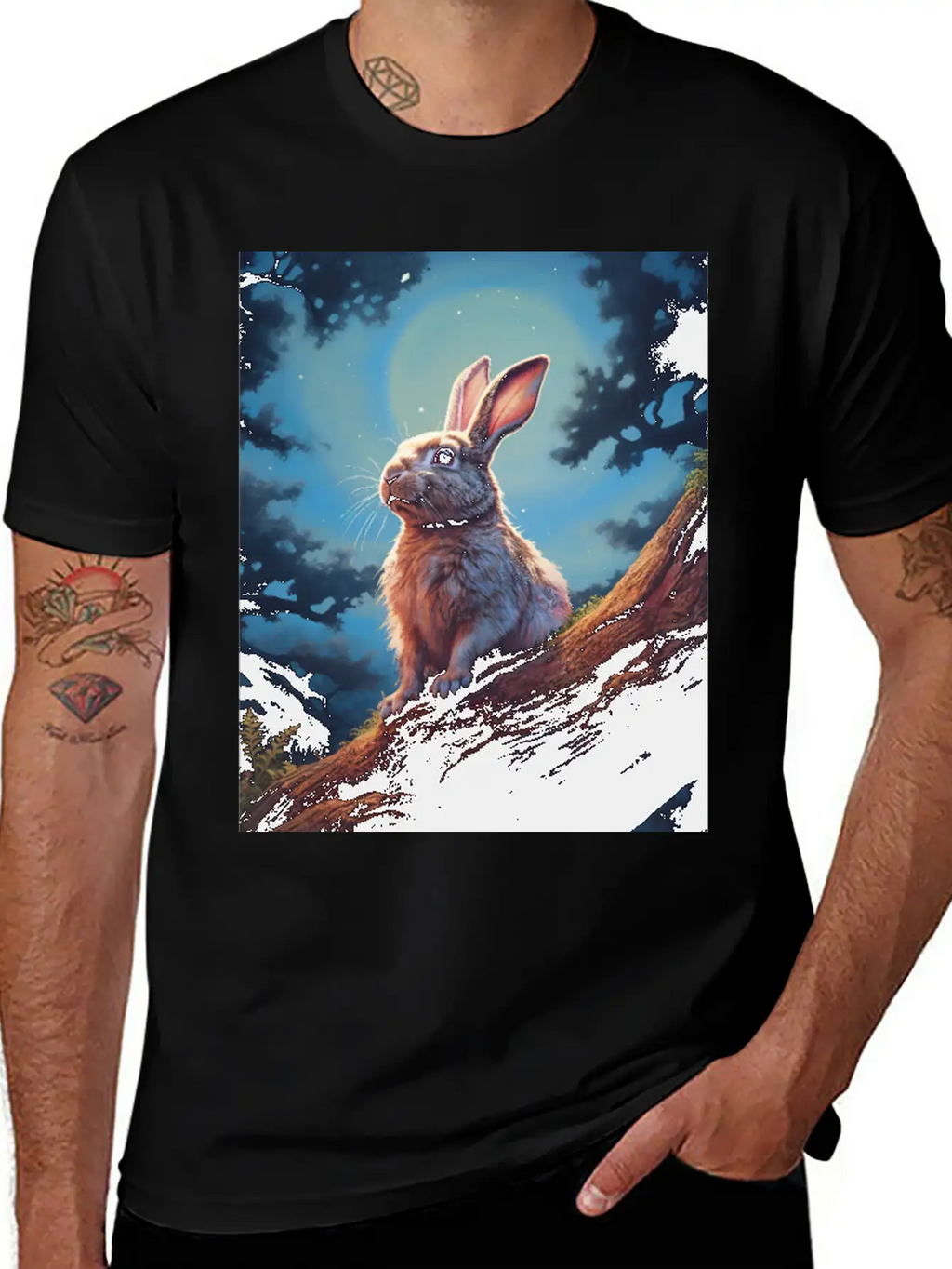 Rabbit In The Forest Hare Unisex Casual T-Shirt – Clean Design For Daily Comfort