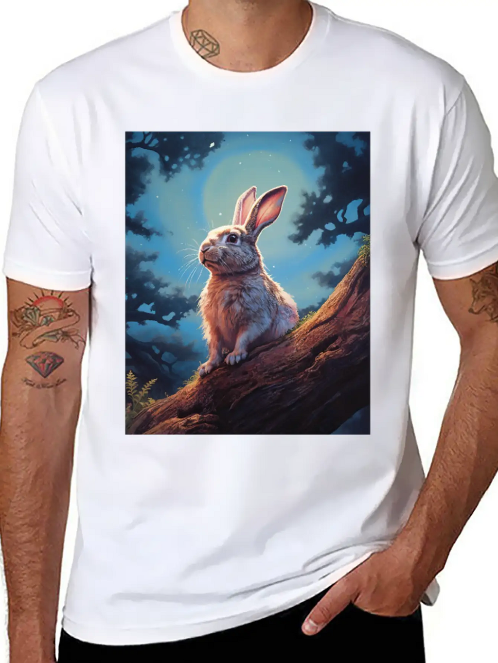 Rabbit In The Forest Hare Unisex Casual T-Shirt – Clean Design For Daily Comfort