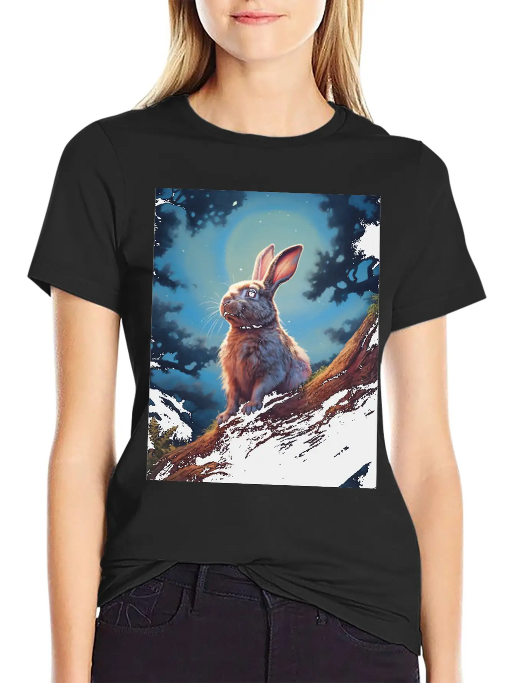 Rabbit In The Forest Hare Unisex Casual T-Shirt – Clean Design For Daily Comfort